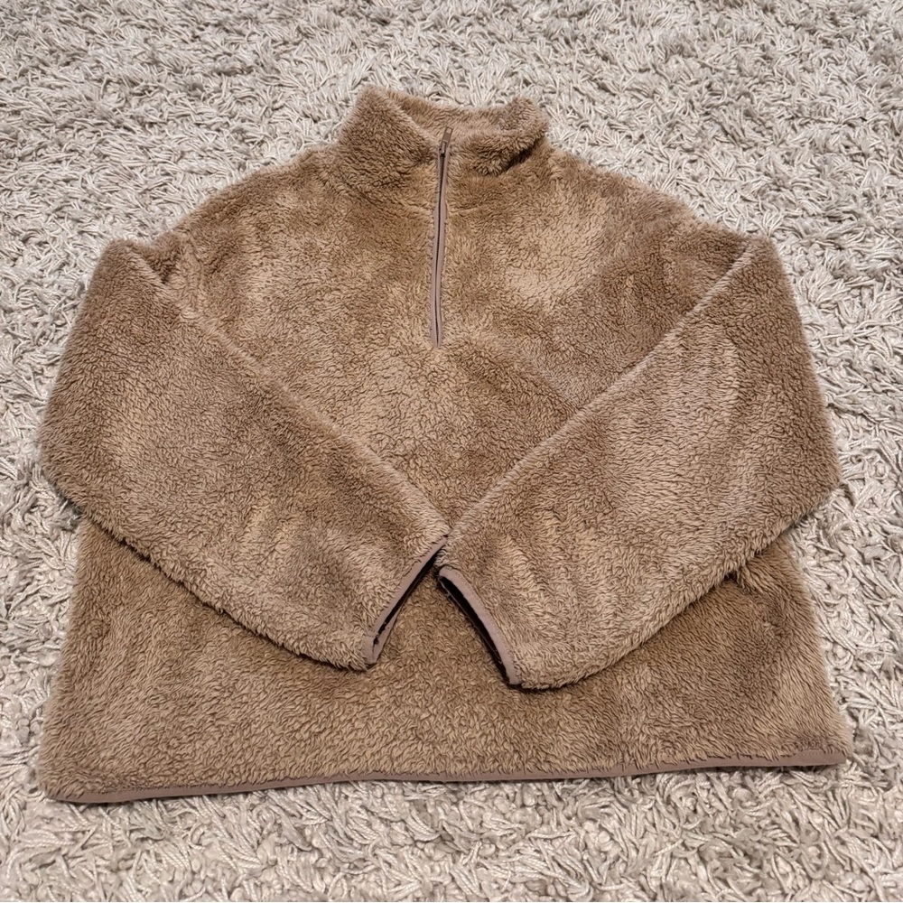 H&M Tan Sherpa zip up